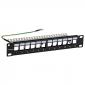 1U 10" Keystone Patch Panel with Cable Bar Unloaded for Small Office / Home Office SOHO Cabinets