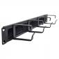 1U 4 Ring Brush Strip Panel Black