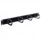 1U 4 Ring Brush Strip Panel Black