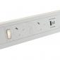 Desktop USB Charging Station With UK Sockets & Cat6 RJ45 Data Outlets - White