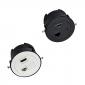 Mini In Desk Data Media Keystone Grommet | 3x Keystone Media Slots Black