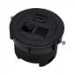 Mini In Desk Data Media Keystone Grommet | 3x Keystone Media Slots Black