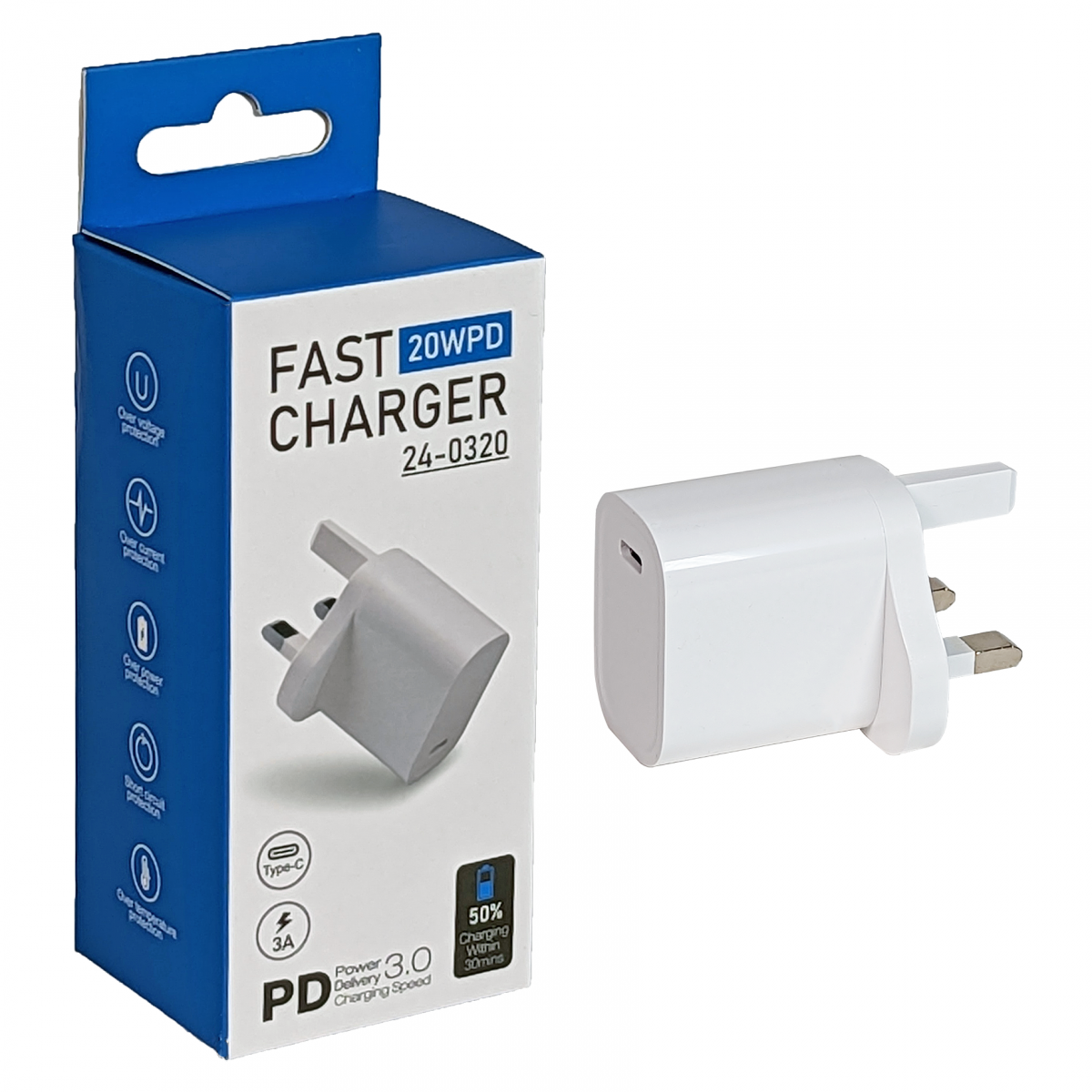 20W USB-C Fast Charger For iPhone iPad Android Devices