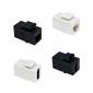 Mini In Desk Data Media Keystone Grommet | 3x Keystone Media Slots Black