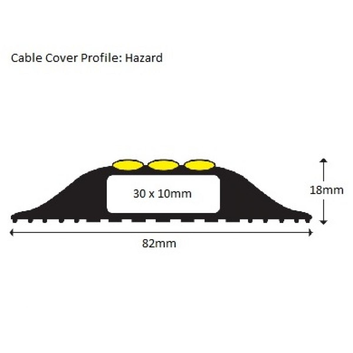 Rubber Cable Cover with Safety Hazard Marking 30x1 DCDI