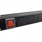 1U 10" UK Sockets PDU for Small Office / Home Office SOHO Cabinets