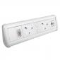 Desktop USB Charging Station With UK Sockets - In White