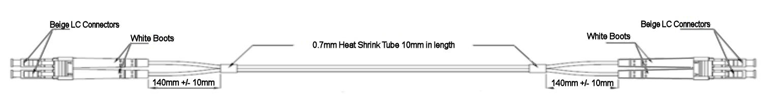 LC LC Multimode Fibre Patch Lead Technical Drawing